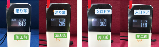 電車車両への施工結果