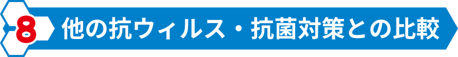 他の抗ウィルス・抗菌対策との比較